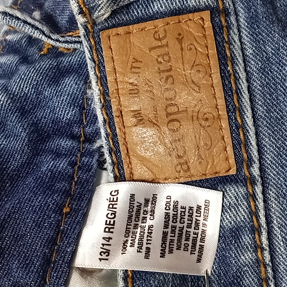 aeropostale Distressed Bootcut Blue Jeans Size 13/14 Reg - Picture 15 of 16